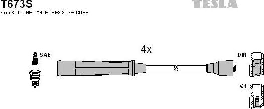 TESLA T673S - Комплект проводів запалювання autozip.com.ua
