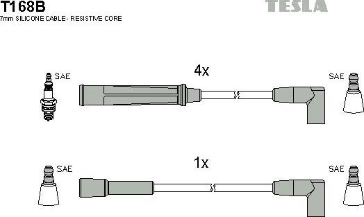 TESLA T168B - Комплект проводів запалювання autozip.com.ua