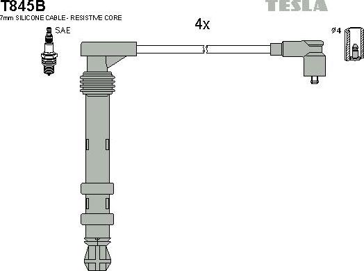 TESLA T845B - Комплект проводів запалювання autozip.com.ua