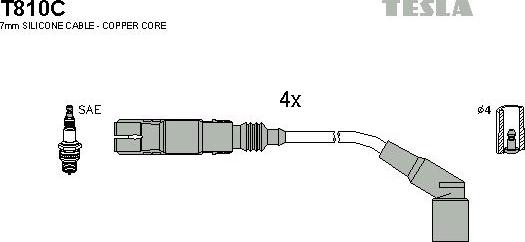 TESLA T810C - Комплект проводів запалювання autozip.com.ua