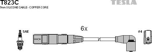 TESLA T823C - Комплект проводів запалювання autozip.com.ua