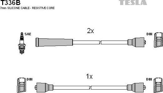 TESLA T336B - Комплект проводів запалювання autozip.com.ua
