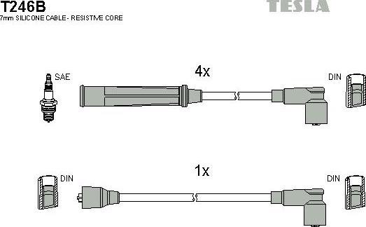 TESLA T246B - Комплект проводів запалювання autozip.com.ua