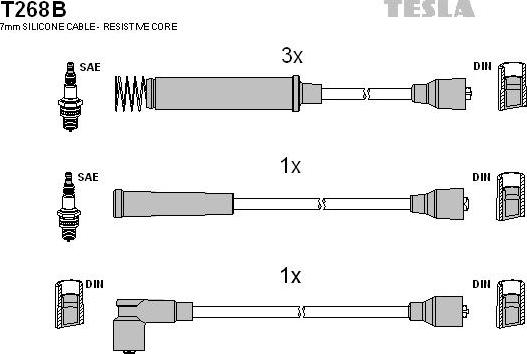 TESLA T268B - Комплект проводів запалювання autozip.com.ua