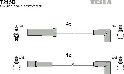 TESLA T215B - Комплект проводів запалювання autozip.com.ua