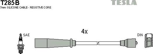 TESLA T285B - Комплект проводів запалювання autozip.com.ua