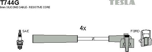 TESLA T744G - Комплект проводів запалювання autozip.com.ua
