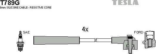 TESLA T789G - Комплект проводів запалювання autozip.com.ua