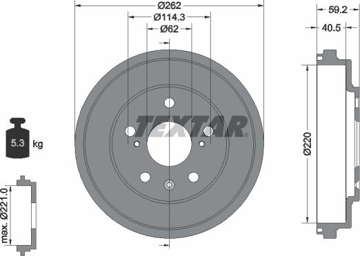 Textar 94047600 - Гальмівний барабан autozip.com.ua