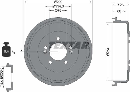 Textar 94047200 - Гальмівний барабан autozip.com.ua