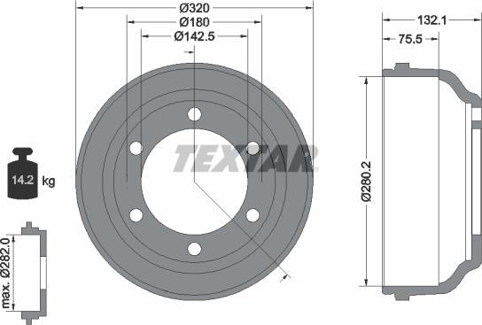 Textar 94013300 - Гальмівний барабан autozip.com.ua