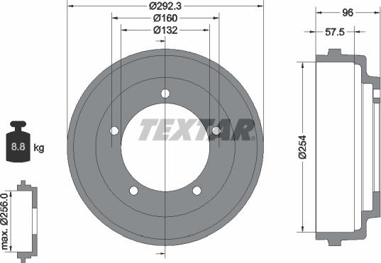 Textar 94013200 - Гальмівний барабан autozip.com.ua