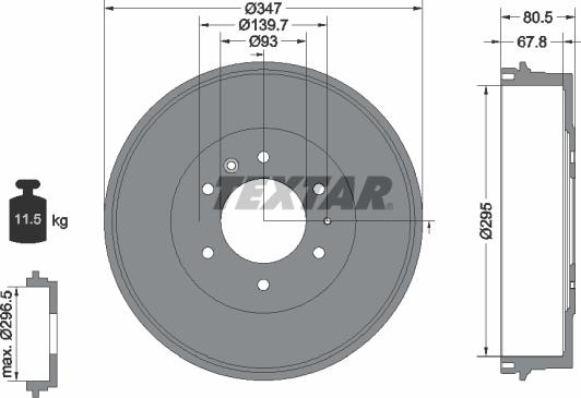 Textar 94035400 - Гальмівний барабан autozip.com.ua