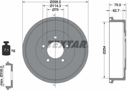 Textar 94035700 - Гальмівний барабан autozip.com.ua