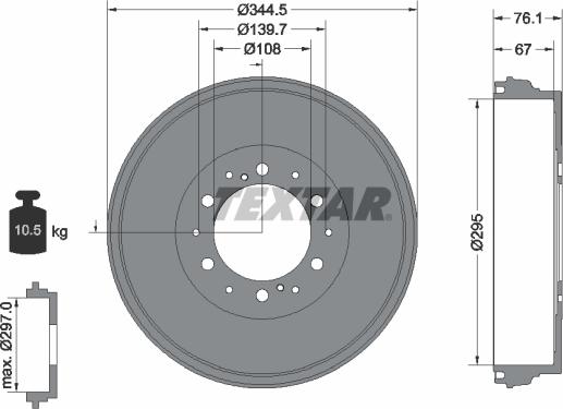 Textar 94038800 - Гальмівний барабан autozip.com.ua