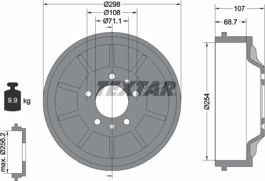 Textar 94032900 - Гальмівний барабан autozip.com.ua