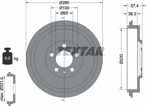 Textar 94024300 - Гальмівний барабан autozip.com.ua