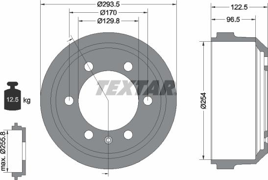 Textar 94021500 - Гальмівний барабан autozip.com.ua