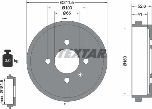 Textar 94022700 - Гальмівний барабан autozip.com.ua