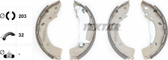 Textar 91072600 - Комплект гальм, барабанний механізм autozip.com.ua