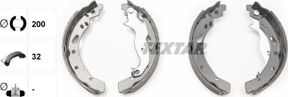 Textar 91072100 - Комплект гальм, барабанний механізм autozip.com.ua
