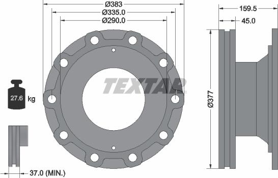 Textar 93095800 - Гальмівний диск autozip.com.ua