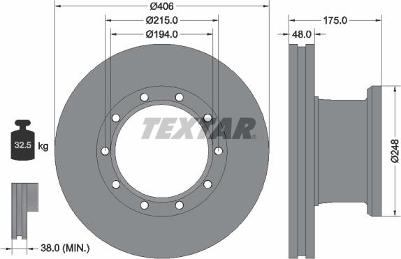 Textar 93067600 - Гальмівний диск autozip.com.ua