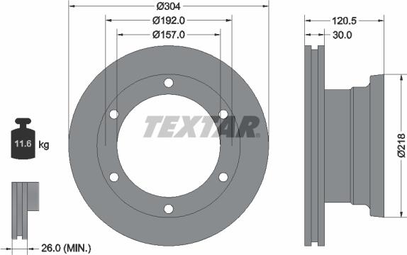 Textar 93087500 - Гальмівний диск autozip.com.ua