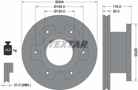 Textar 93191600 - Гальмівний диск autozip.com.ua