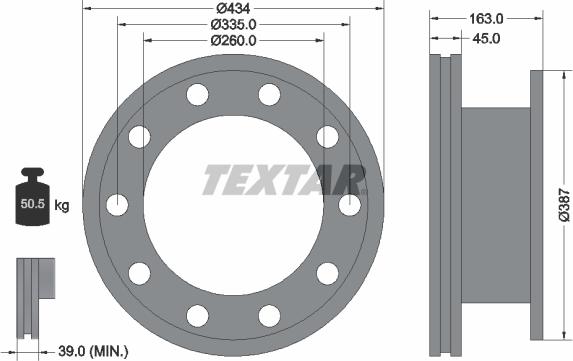 Textar 93193000 - Гальмівний диск autozip.com.ua