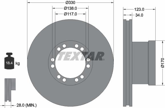 Textar 93142400 - Гальмівний диск autozip.com.ua