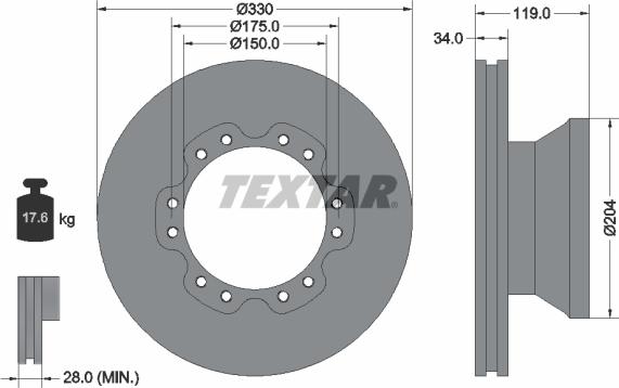 Textar 93142600 - Гальмівний диск autozip.com.ua