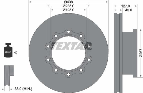 Textar 93105500 - Гальмівний диск autozip.com.ua