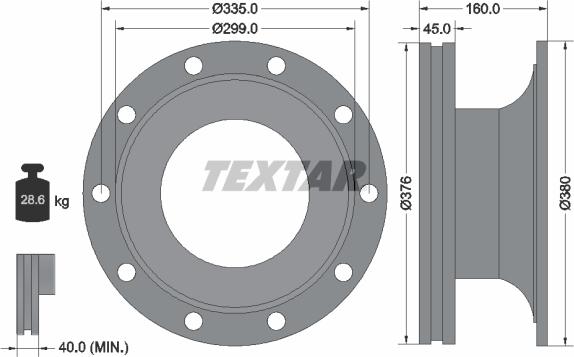 Textar 93127000 - Гальмівний диск autozip.com.ua