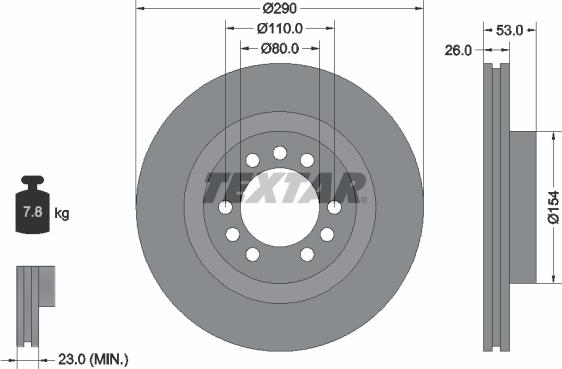 Textar 93127200 - Гальмівний диск autozip.com.ua