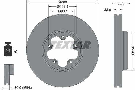 Textar 93260600 - Гальмівний диск autozip.com.ua