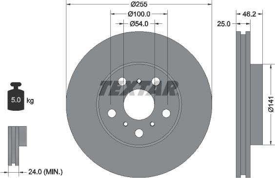 Textar 92094400 - Гальмівний диск autozip.com.ua