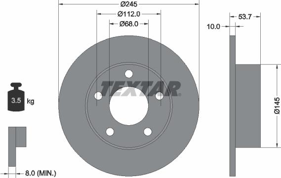 Textar 92090803 - Гальмівний диск autozip.com.ua