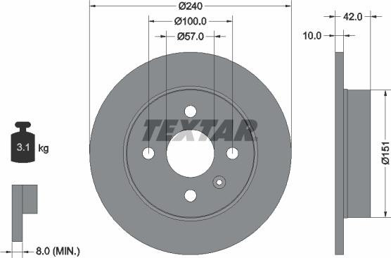 Textar 92092000 - Гальмівний диск autozip.com.ua