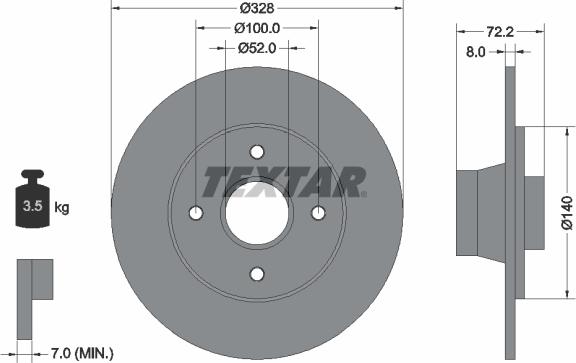 Textar 92049200 - Гальмівний диск autozip.com.ua