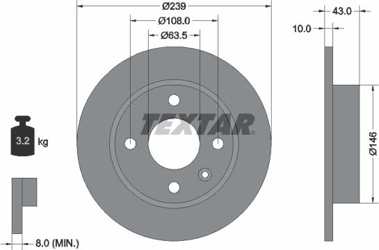 Textar 92050900 - Гальмівний диск autozip.com.ua