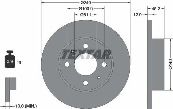 Textar 92051800 - Гальмівний диск autozip.com.ua
