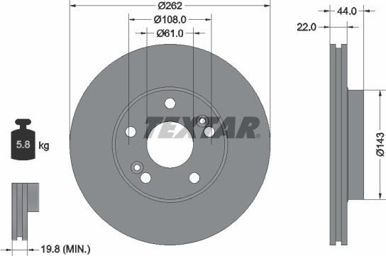 Textar 92065000 - Гальмівний диск autozip.com.ua