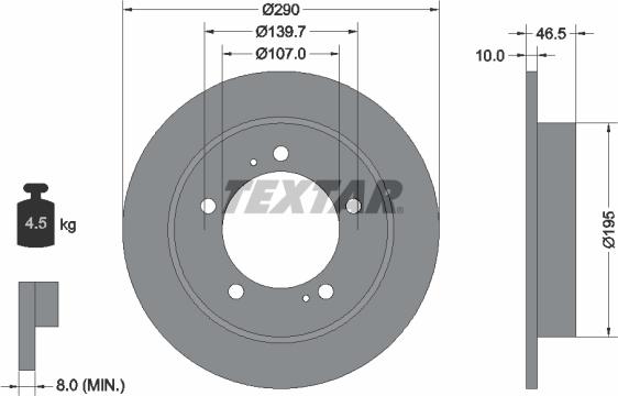 Textar 92066000 - Гальмівний диск autozip.com.ua