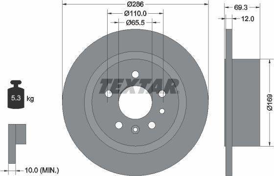 Textar 92067000 - Гальмівний диск autozip.com.ua