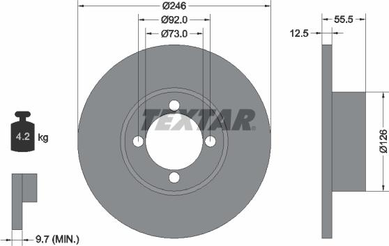 Textar 92010700 - Гальмівний диск autozip.com.ua