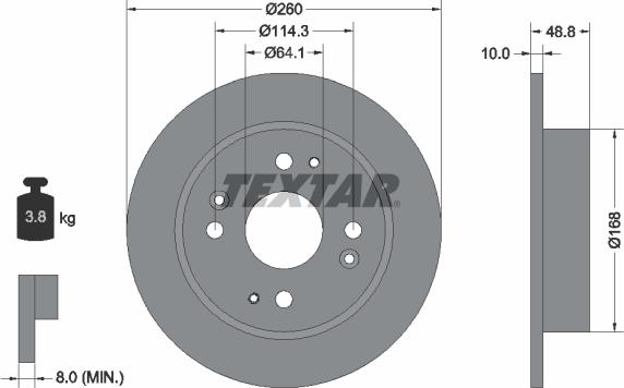 Textar 92081700 - Гальмівний диск autozip.com.ua