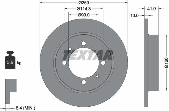 Textar 92083000 - Гальмівний диск autozip.com.ua