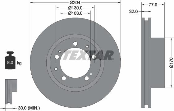 Textar 92039800 - Гальмівний диск autozip.com.ua