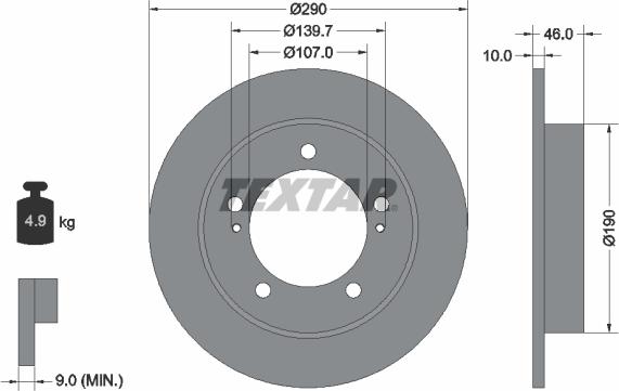 Textar 92036600 - Гальмівний диск autozip.com.ua